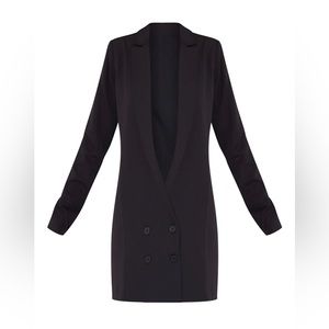 Black Extreme Plunge Oversized Blazer Dress Size 8